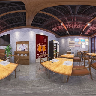 工业风 餐厅全景