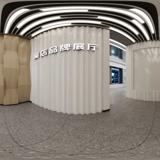 现代展厅背景墙全景