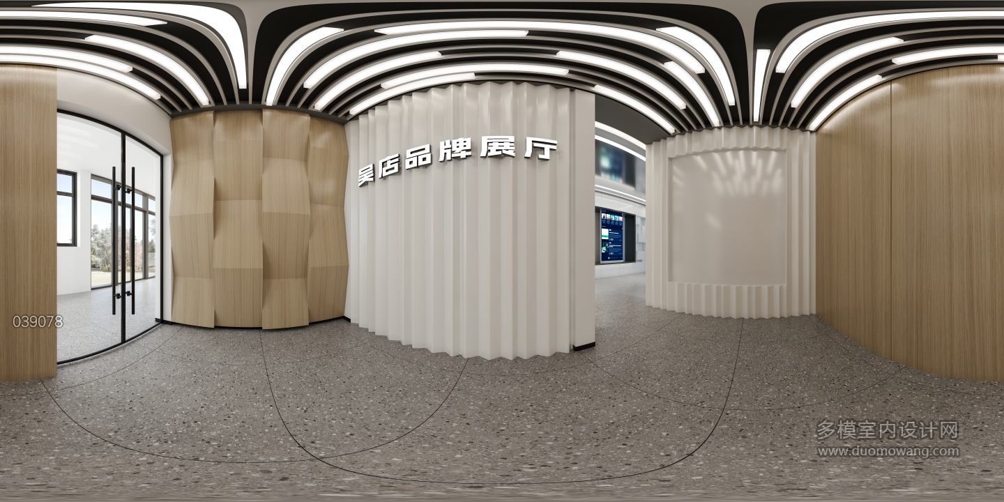 现代展厅背景墙全景