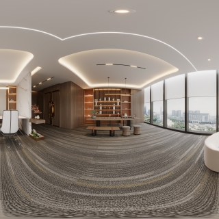 新中式董事长办公室全景