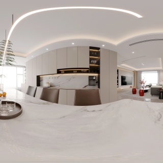 一层现代中式餐厅360