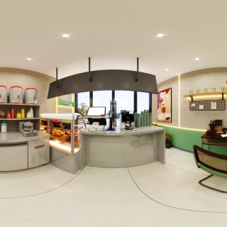 现代奶茶店全景
