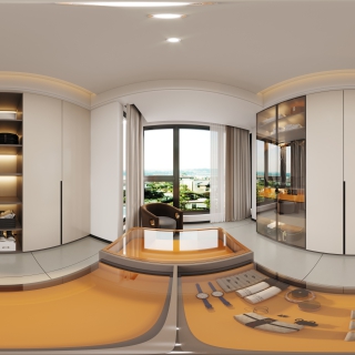 现代4层衣帽间全景