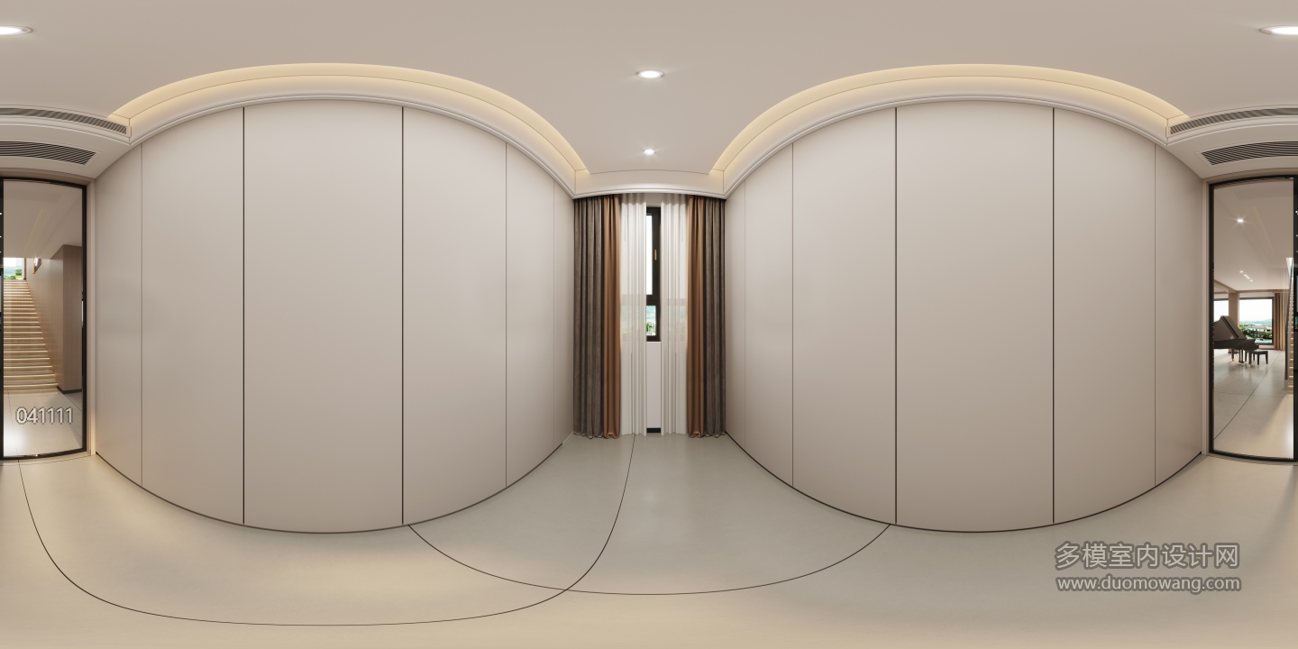现代3层备用衣帽间全景