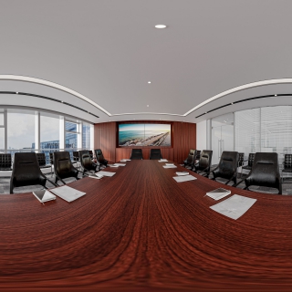 现代办公大会议室全景