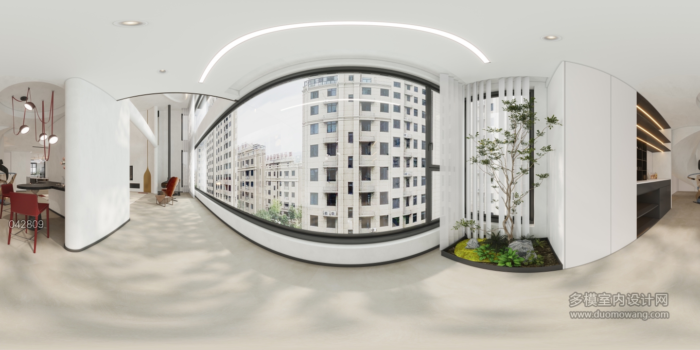 奶油风一楼休闲区360