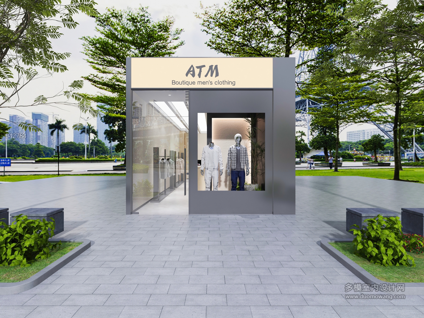 现代男装店门头