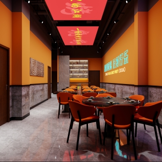 现代烧烤店二楼图
