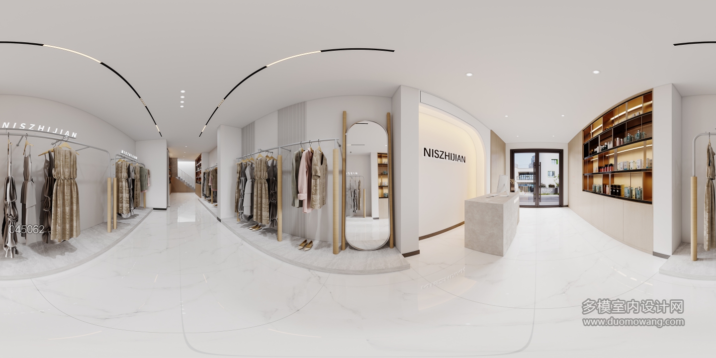 现代服装店全景