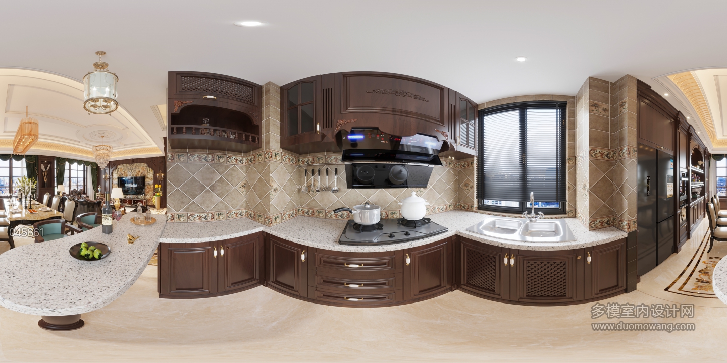 欧式家装一层厨房360