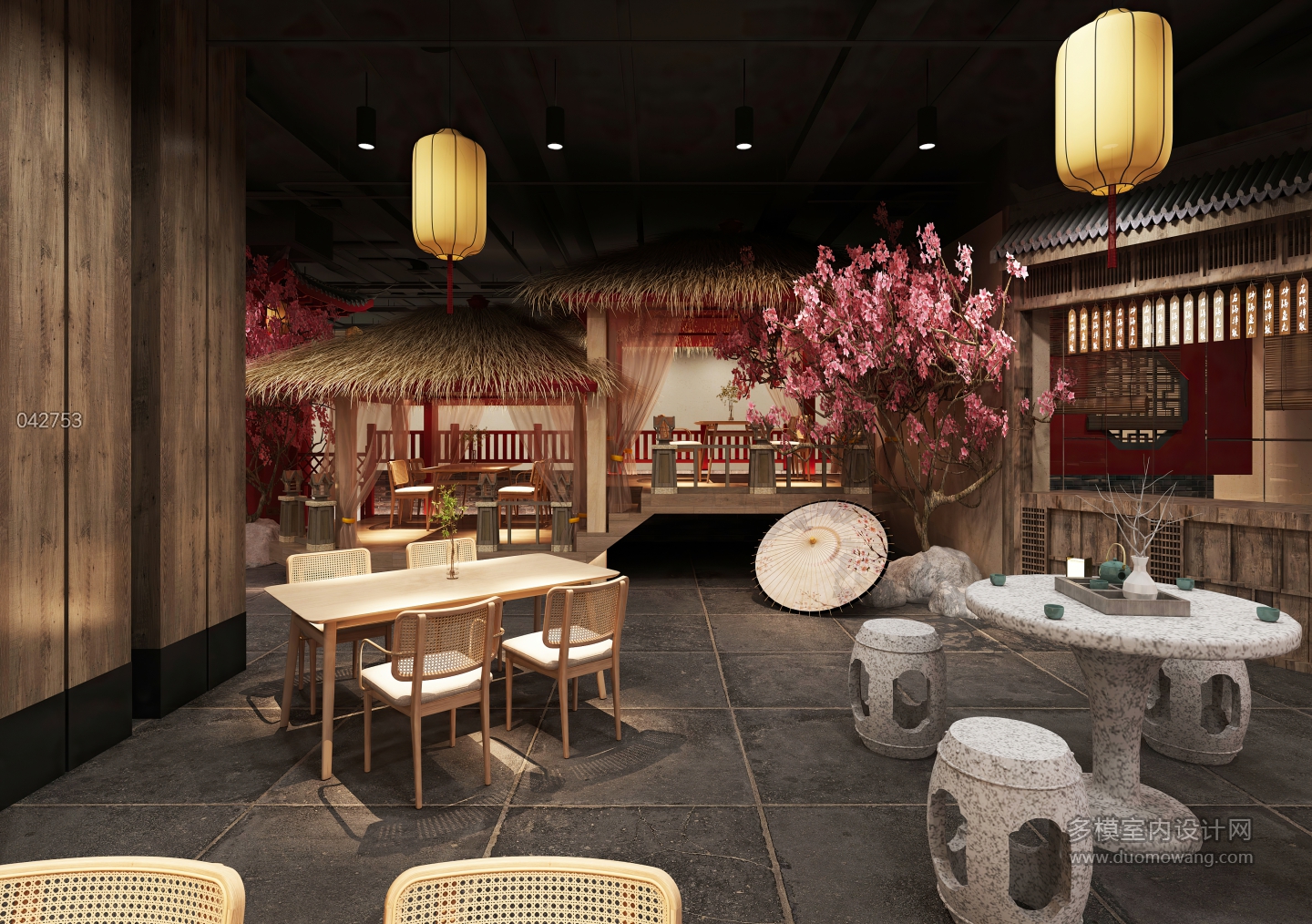 中式展厅用餐区 (1)