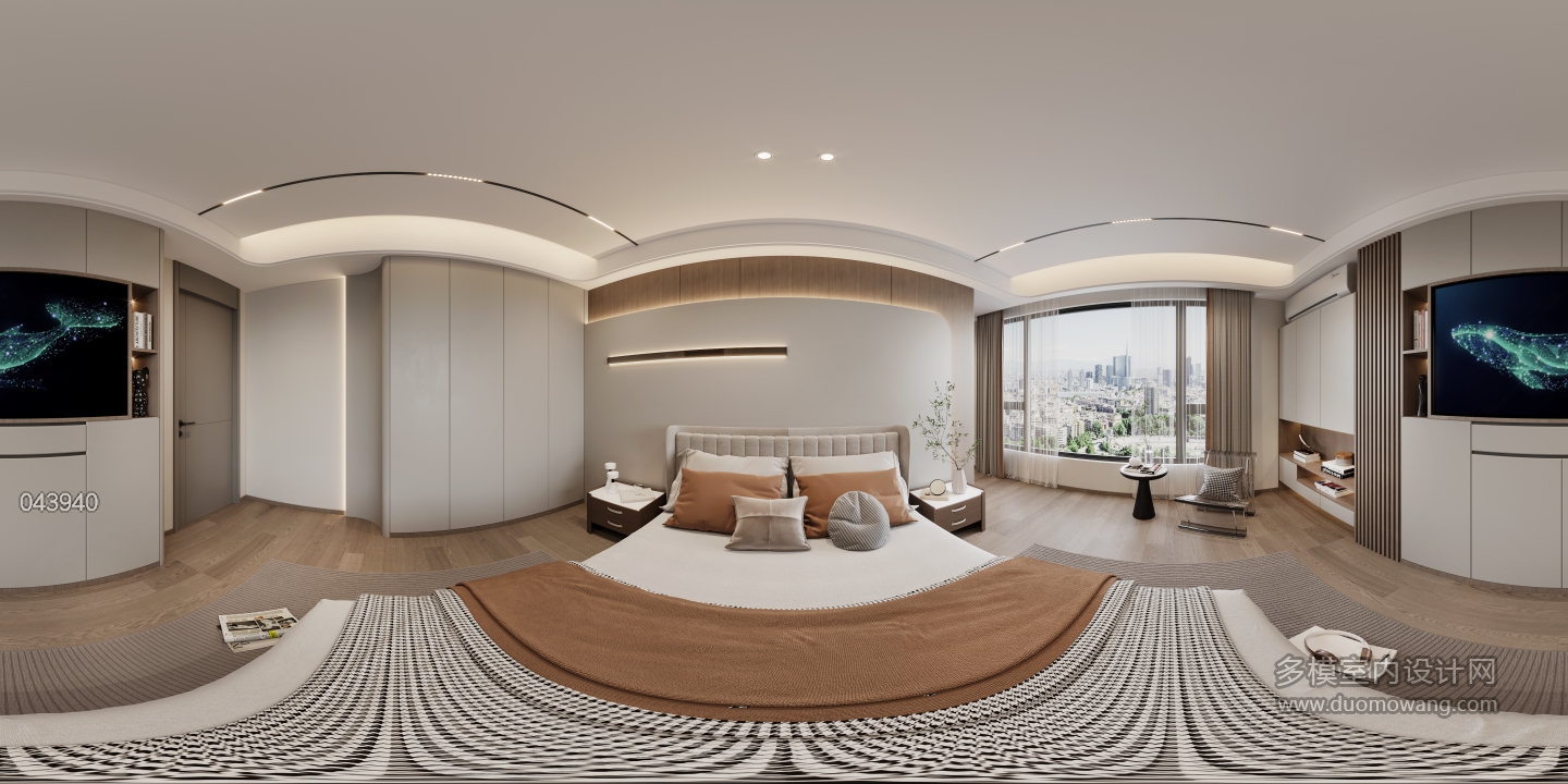 现代主卧全景