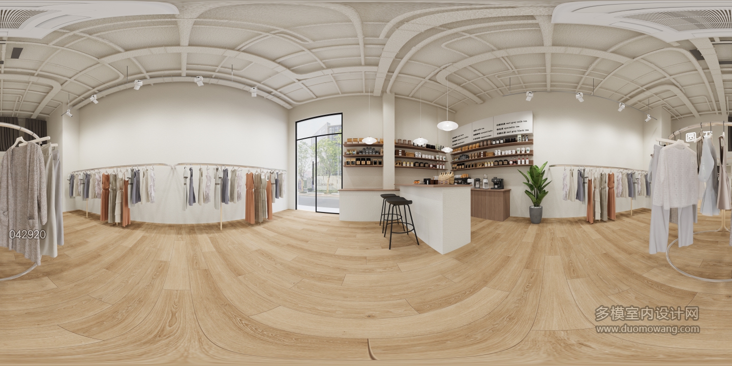 现代服装店全景