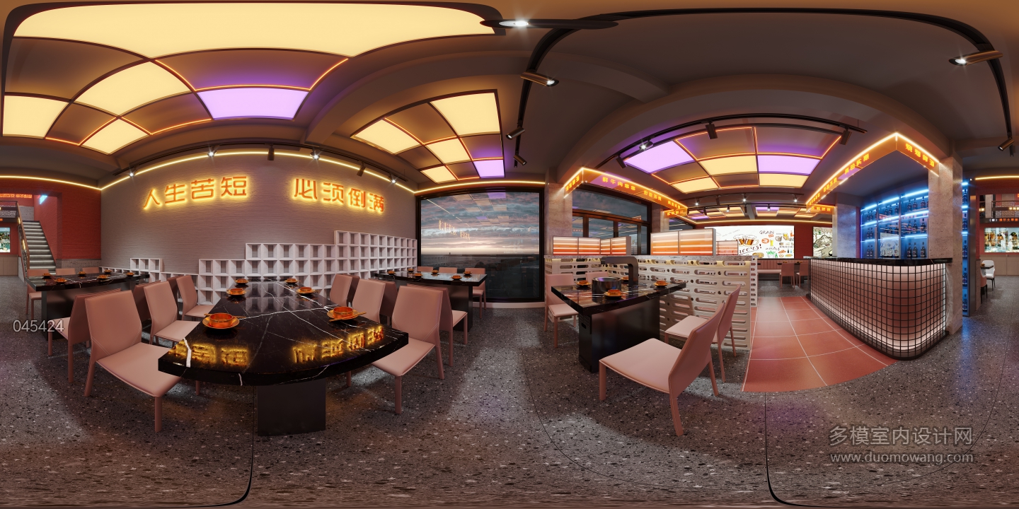 现代烧烤店一楼全景2