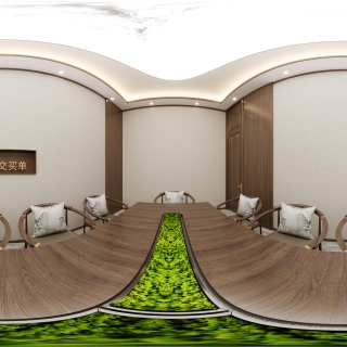 新中式会议室全景
