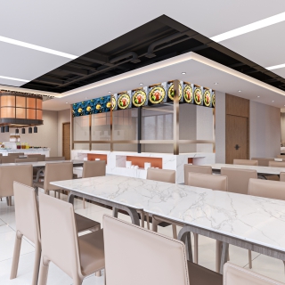 现在自助餐厅