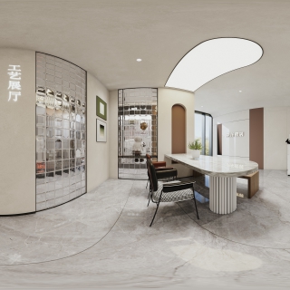 现代装修展厅设计部全景