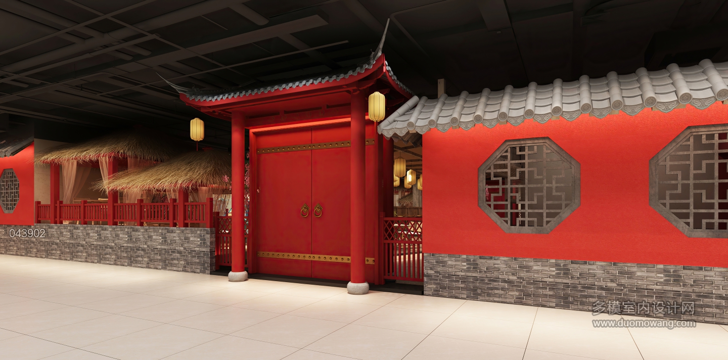 中式展厅餐厅侧门 (1)