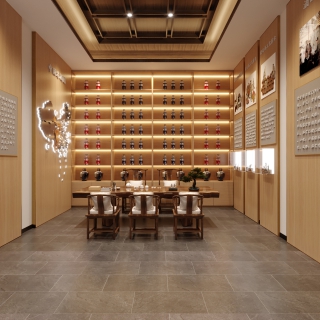 新中式展厅酒柜区