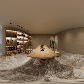 新中式茶室全景图