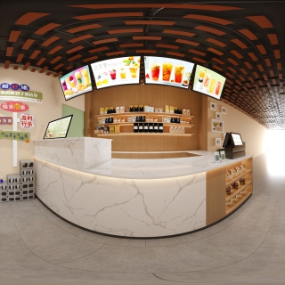 现代奶茶店全景