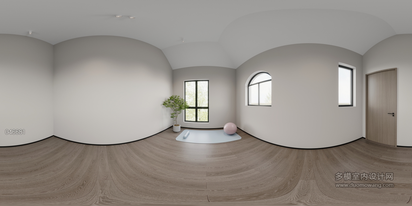 现代三层瑜伽室全景