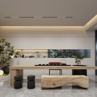 现代展厅茶台
