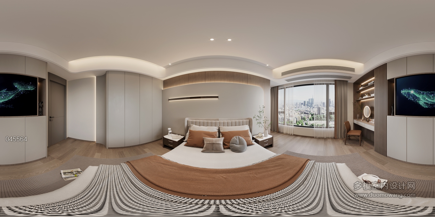 现代主卧全景