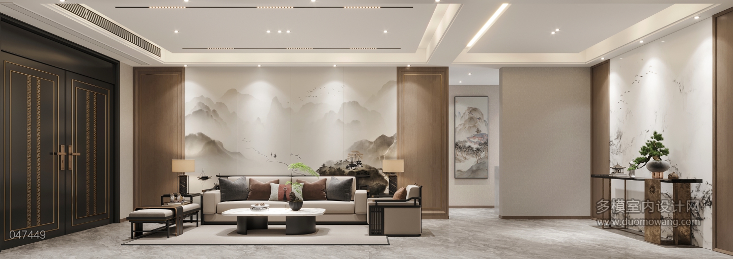 新中式沙发背景