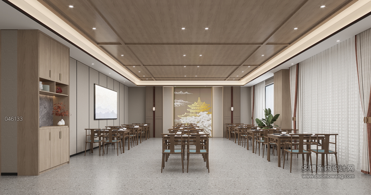 中式办公室4层餐厅
