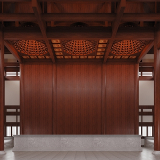 中式寺庙前厅