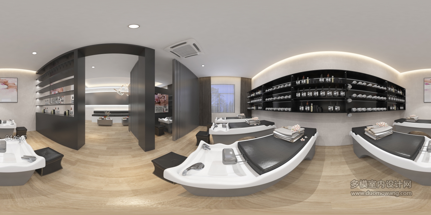 现代理发店二楼洗发区全景
