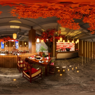 新中式火锅店全景