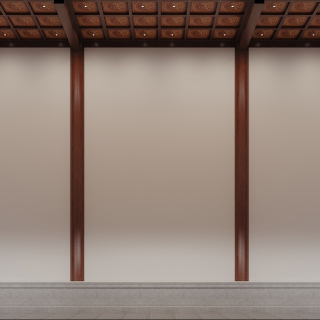 中式寺庙后面视角 (1)