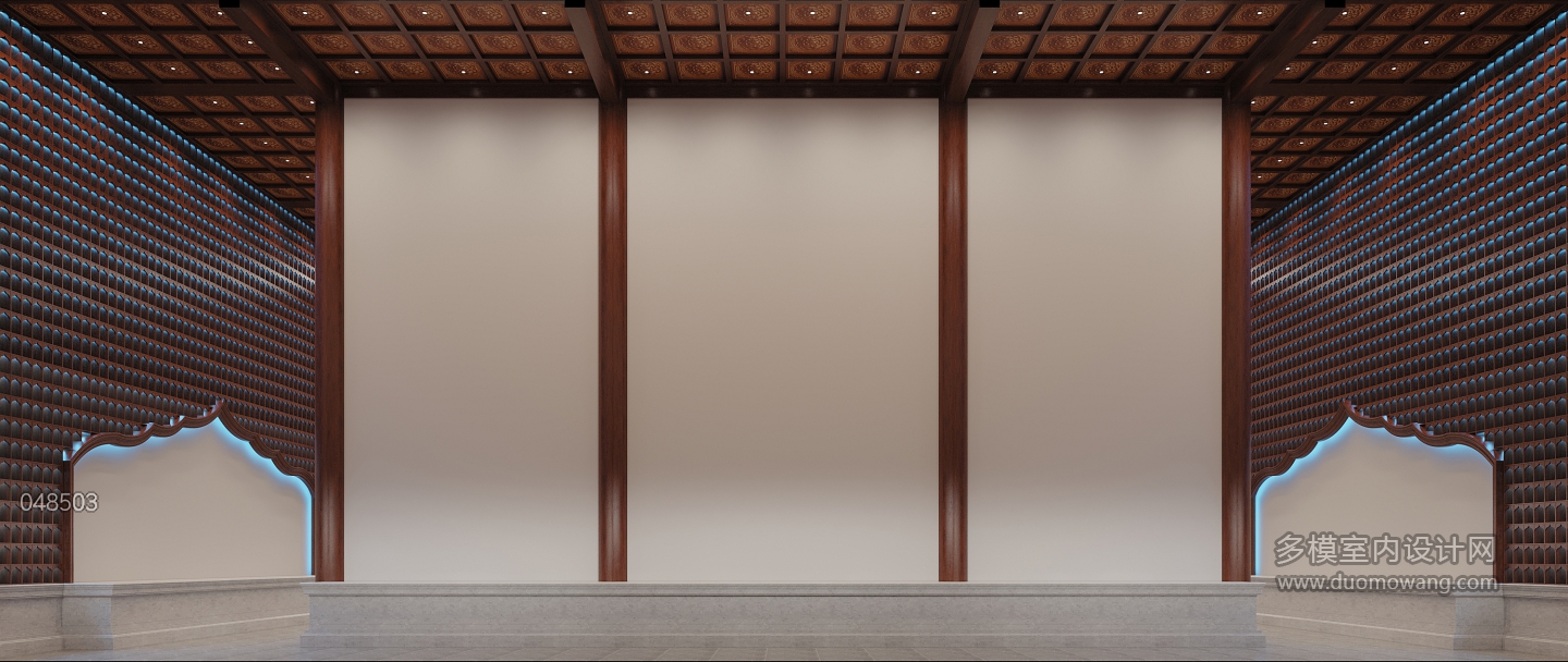 中式寺庙后面视角 (1)