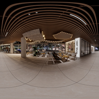 现代机车展厅大厅全景