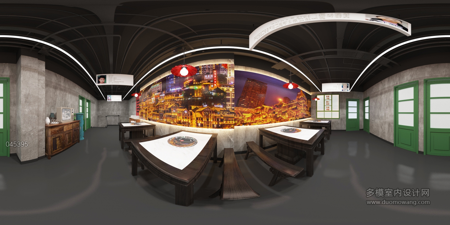 复古火锅店二楼大厅全景-2 (1)