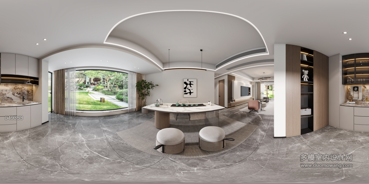 现代茶室全景