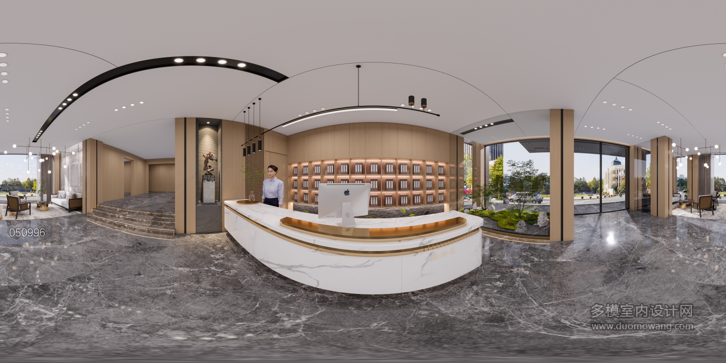 现代酒店大厅全景