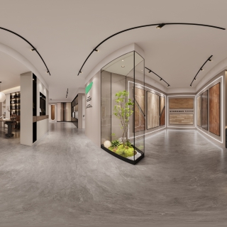 现代展厅展地板区全景