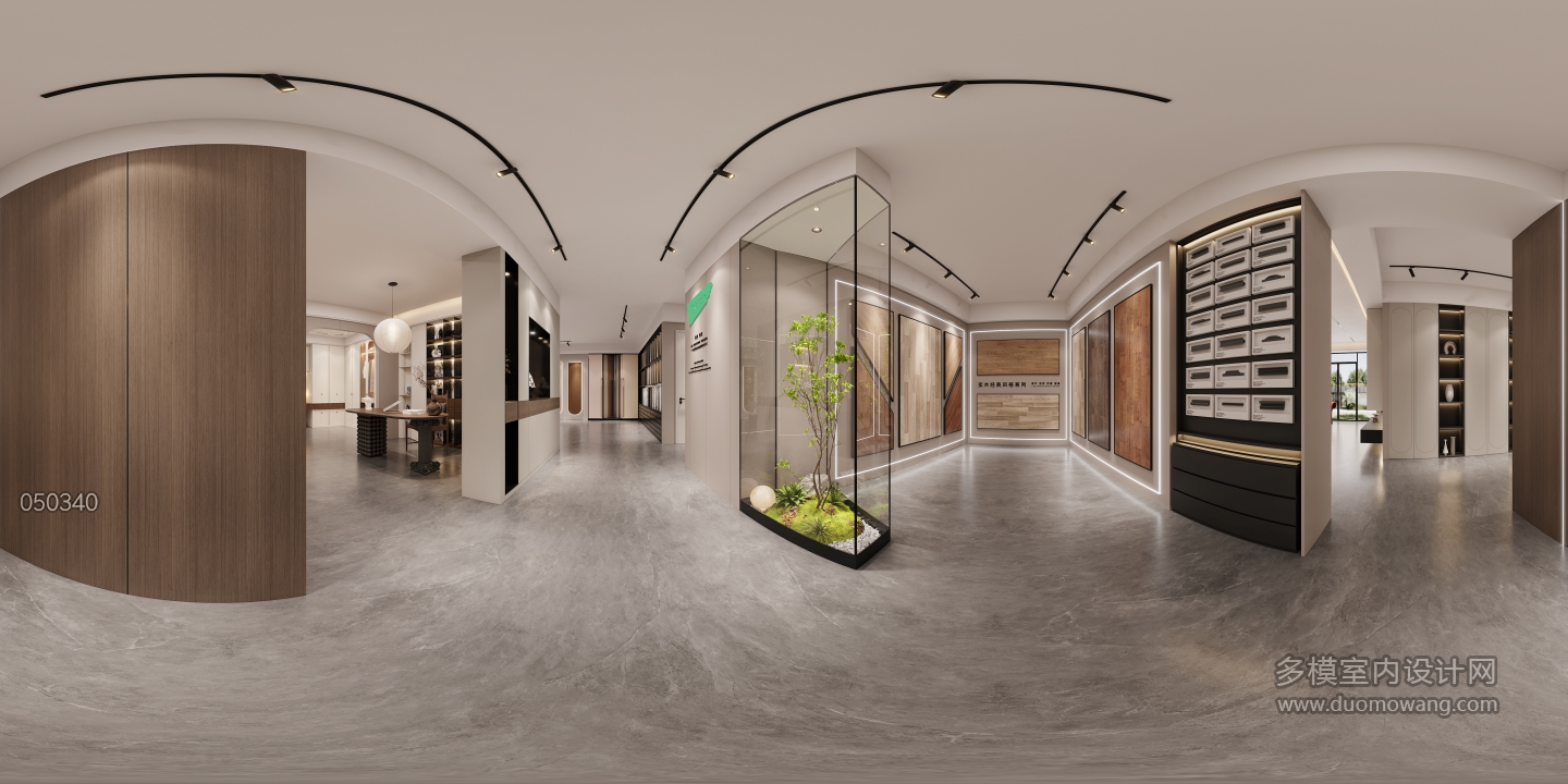 现代展厅展地板区全景