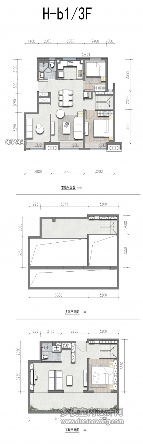 93户型3层彩屏