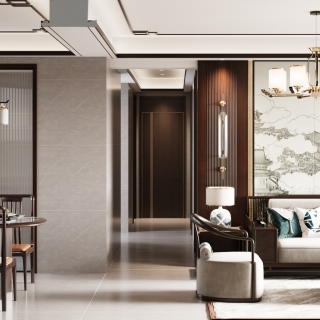 文2021工新中式沙发背景