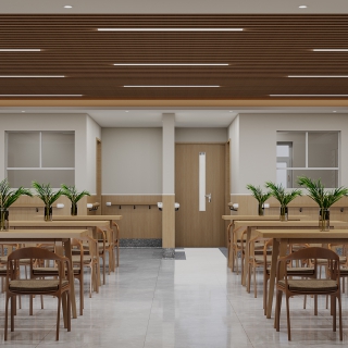 新中式养老院大餐厅