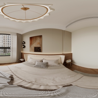 中古风二楼主卧全景