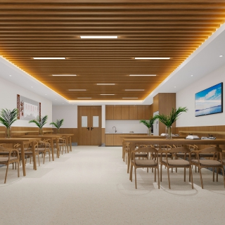 新中式养老院老人餐厅