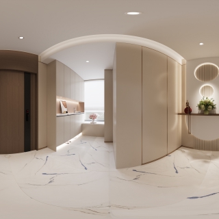 现代挑空别墅+茶室+门厅归档(2026)_餐厅茶室
