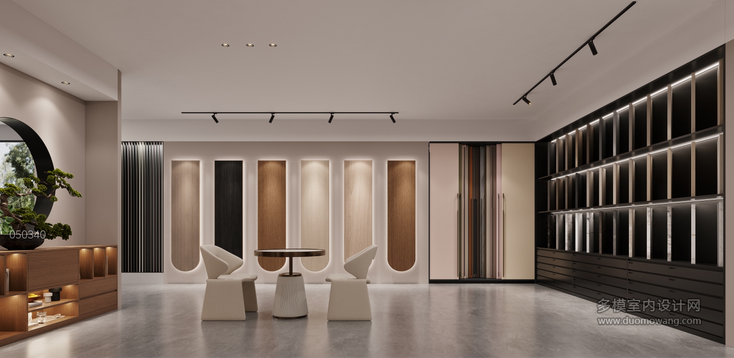 现代展厅展板区特写