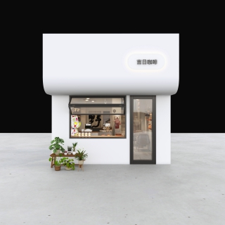 现代咖啡店门头