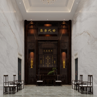 中式-一层中堂特写